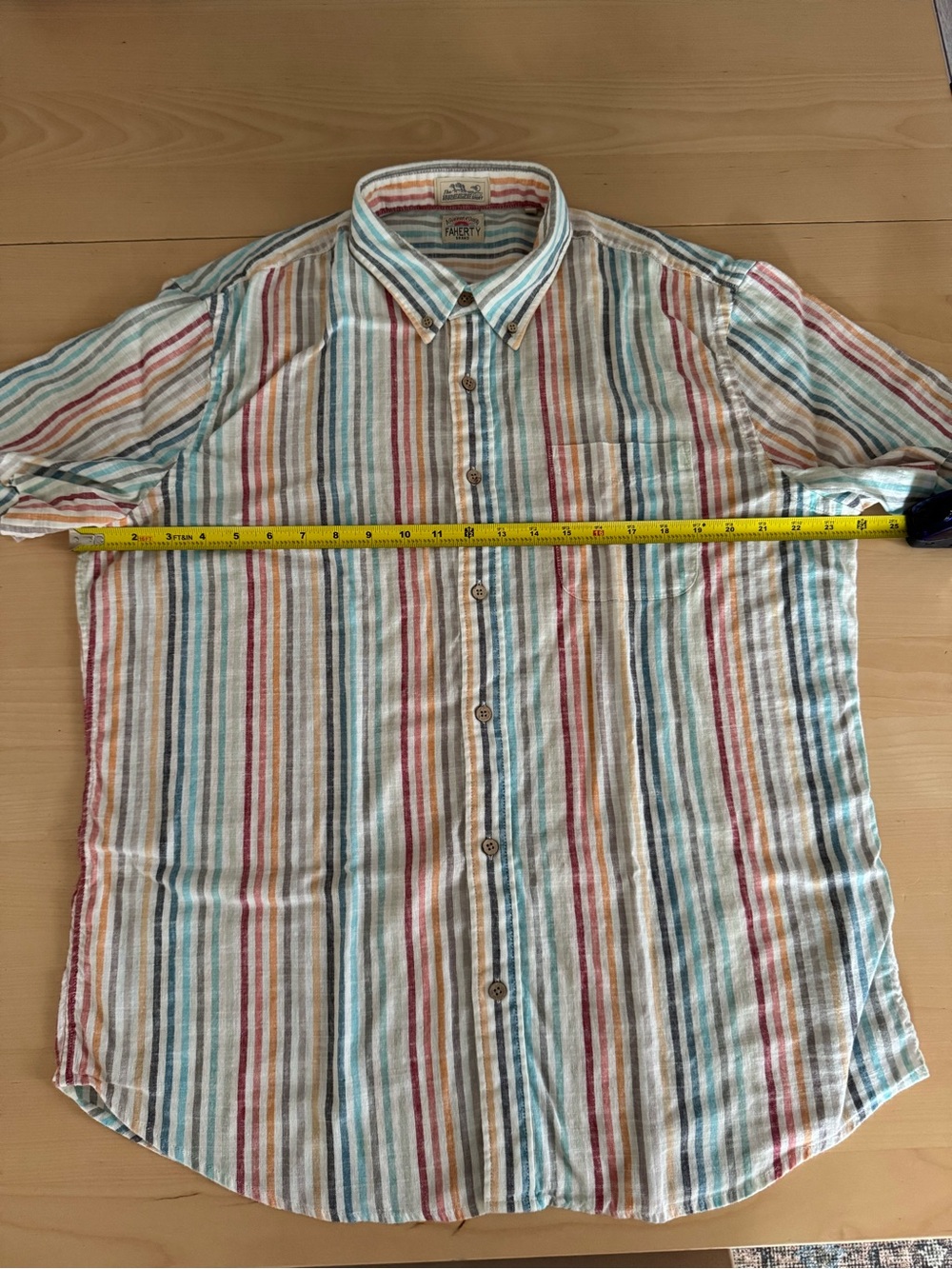 Flaherty Short-Sleeve Breeze Shirt - Bay Reef Stripe. XL